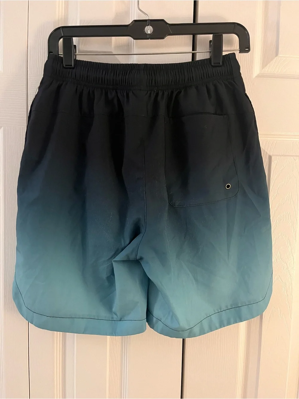 Source Unknown Men's Ombre Black to Teal Swim Trunks